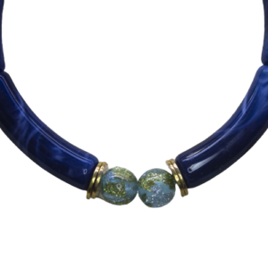 Armband van acryl tube kralen blauw